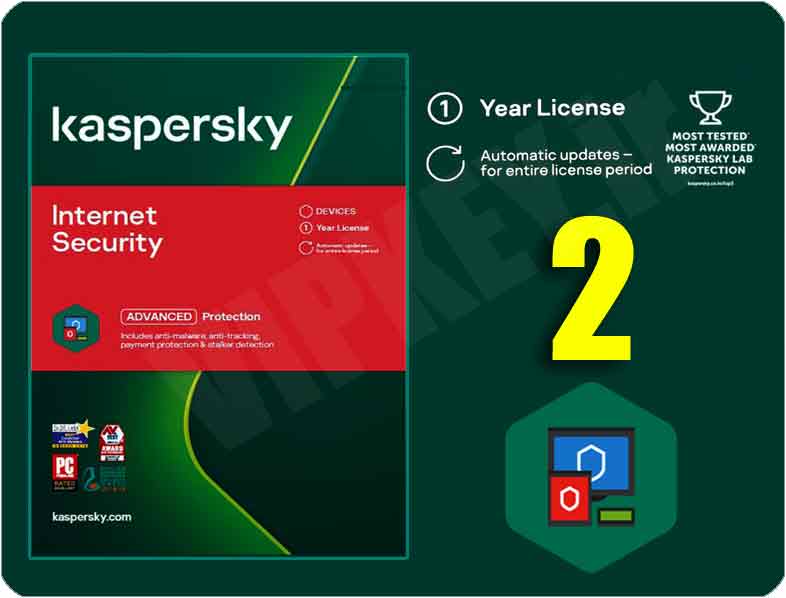 اینترنت سکیوریتی کسپرسکی (اروپایی یا خاورمیانه) 2 کاربره kaspersky internet security OEM 