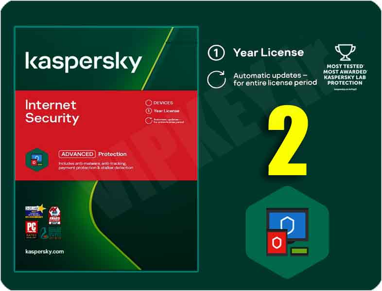 اینترنت سکیوریتی کسپرسکی (اروپایی یا خاورمیانه) 2 کاربره kaspersky internet security 