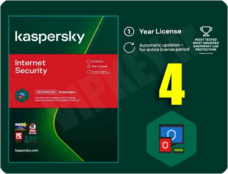 اینترنت سکیوریتی کسپرسکی 4 کاربره kaspersky internet security OEM (اروپایی یا خاورمیانه)